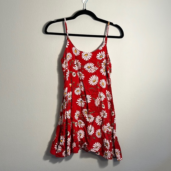 Vintage Dresses & Skirts - Red floral Print Mini Dress